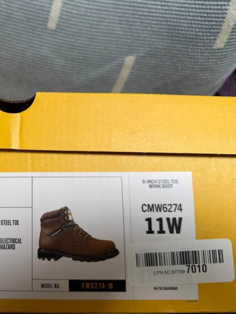 NEW SIZE 11 Carhartt Men's Traditional Welt 6" Steel Toe Work Boot, Light Brown